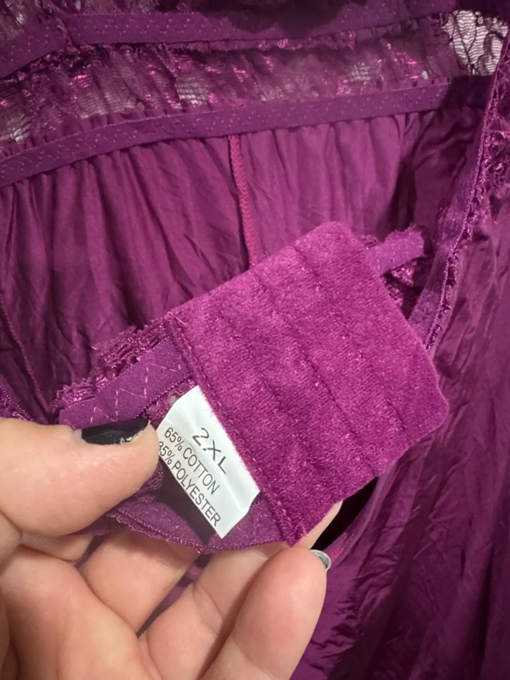Plunge Lace nightie Halter Chemise Nightdress in Deep Plum 2xl stretch halter - Picture 5 of 6